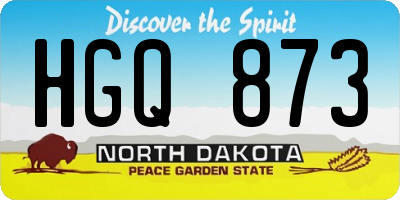 ND license plate HGQ873