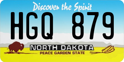 ND license plate HGQ879