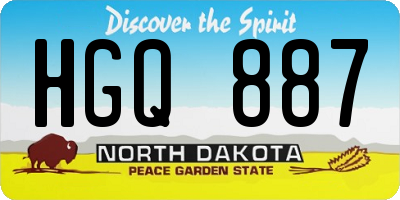 ND license plate HGQ887