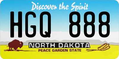 ND license plate HGQ888