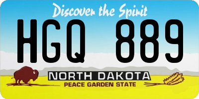 ND license plate HGQ889