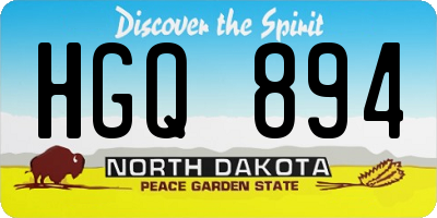 ND license plate HGQ894