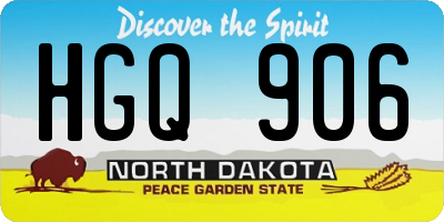 ND license plate HGQ906