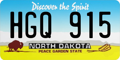 ND license plate HGQ915