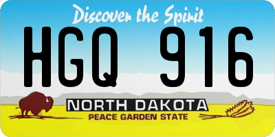 ND license plate HGQ916