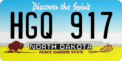 ND license plate HGQ917