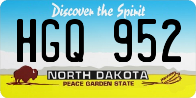 ND license plate HGQ952