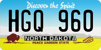 ND license plate HGQ960