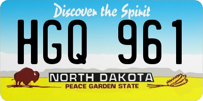 ND license plate HGQ961