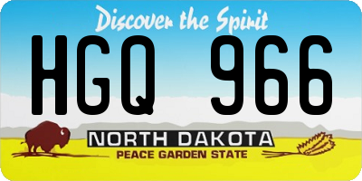 ND license plate HGQ966