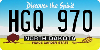 ND license plate HGQ970