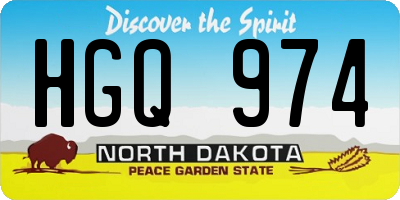 ND license plate HGQ974