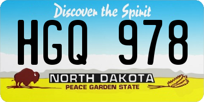 ND license plate HGQ978