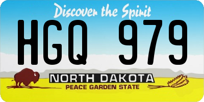 ND license plate HGQ979