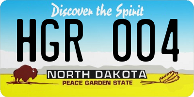ND license plate HGR004