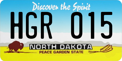 ND license plate HGR015