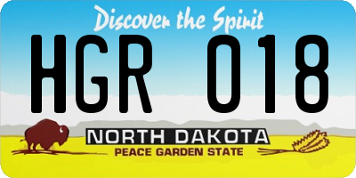 ND license plate HGR018
