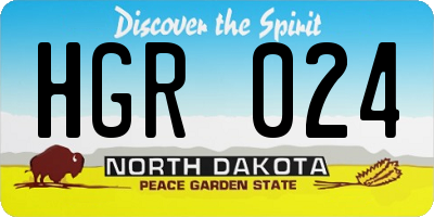 ND license plate HGR024
