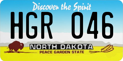 ND license plate HGR046