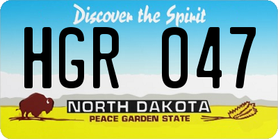 ND license plate HGR047