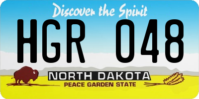 ND license plate HGR048