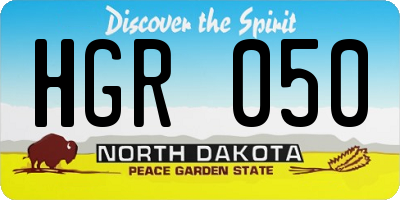 ND license plate HGR050
