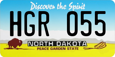 ND license plate HGR055