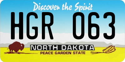 ND license plate HGR063