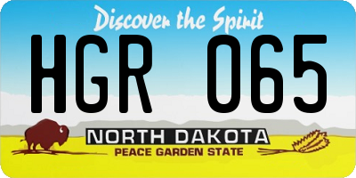 ND license plate HGR065