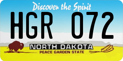 ND license plate HGR072