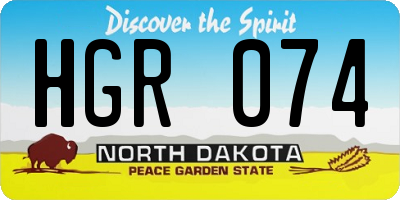 ND license plate HGR074