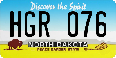 ND license plate HGR076