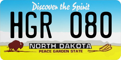 ND license plate HGR080