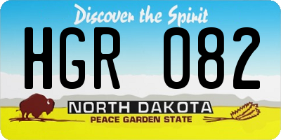 ND license plate HGR082