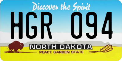 ND license plate HGR094