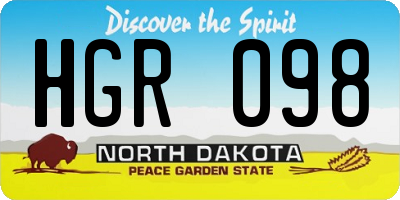 ND license plate HGR098