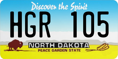 ND license plate HGR105