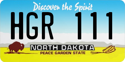 ND license plate HGR111