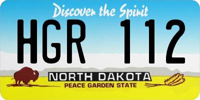 ND license plate HGR112