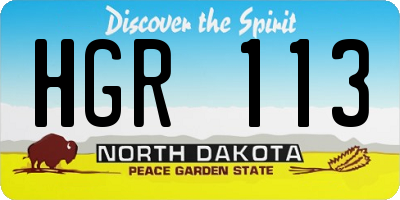 ND license plate HGR113