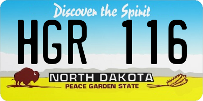 ND license plate HGR116