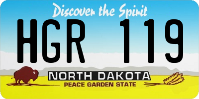 ND license plate HGR119