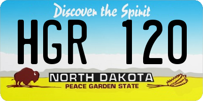 ND license plate HGR120