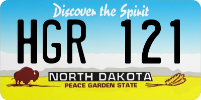 ND license plate HGR121
