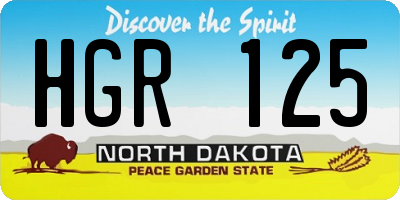 ND license plate HGR125