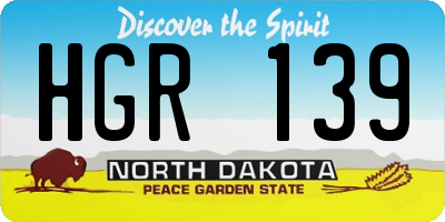 ND license plate HGR139
