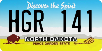 ND license plate HGR141