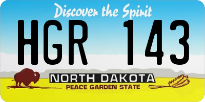 ND license plate HGR143