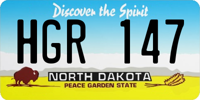 ND license plate HGR147