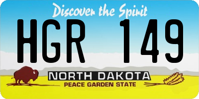 ND license plate HGR149